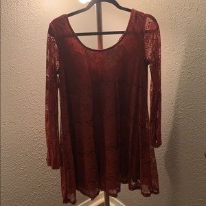 Altered state lace maroon dress.